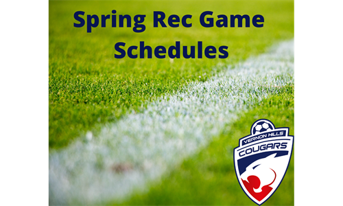 Spring 2022 Rec Soccer Game Schedules!